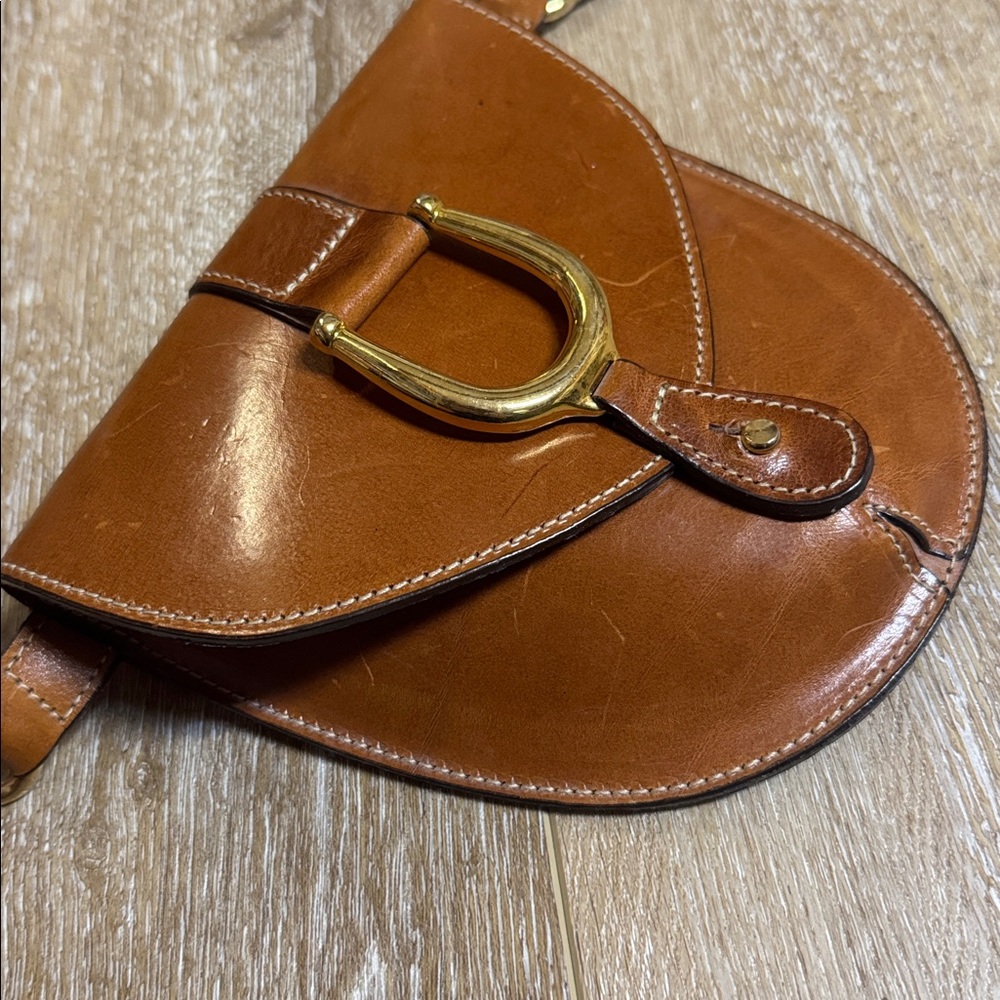 Vintage Equestrian Brown Leather Saddle Bag - Picture 8 of 8